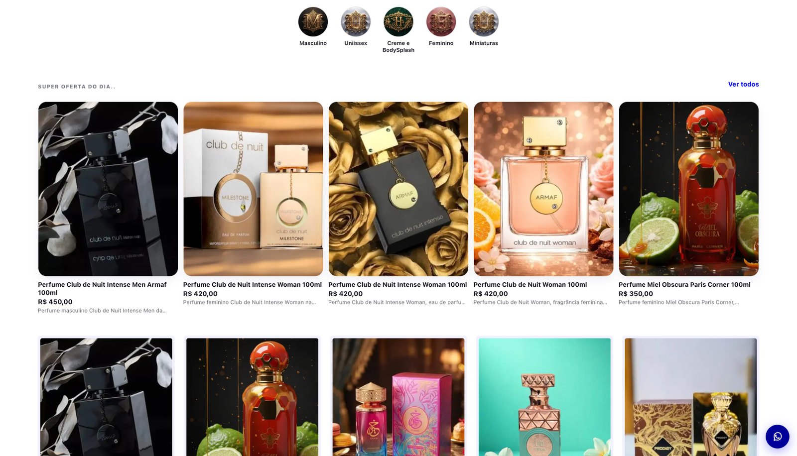 Loja virtual real da Amirat Perfumaria no Nopy