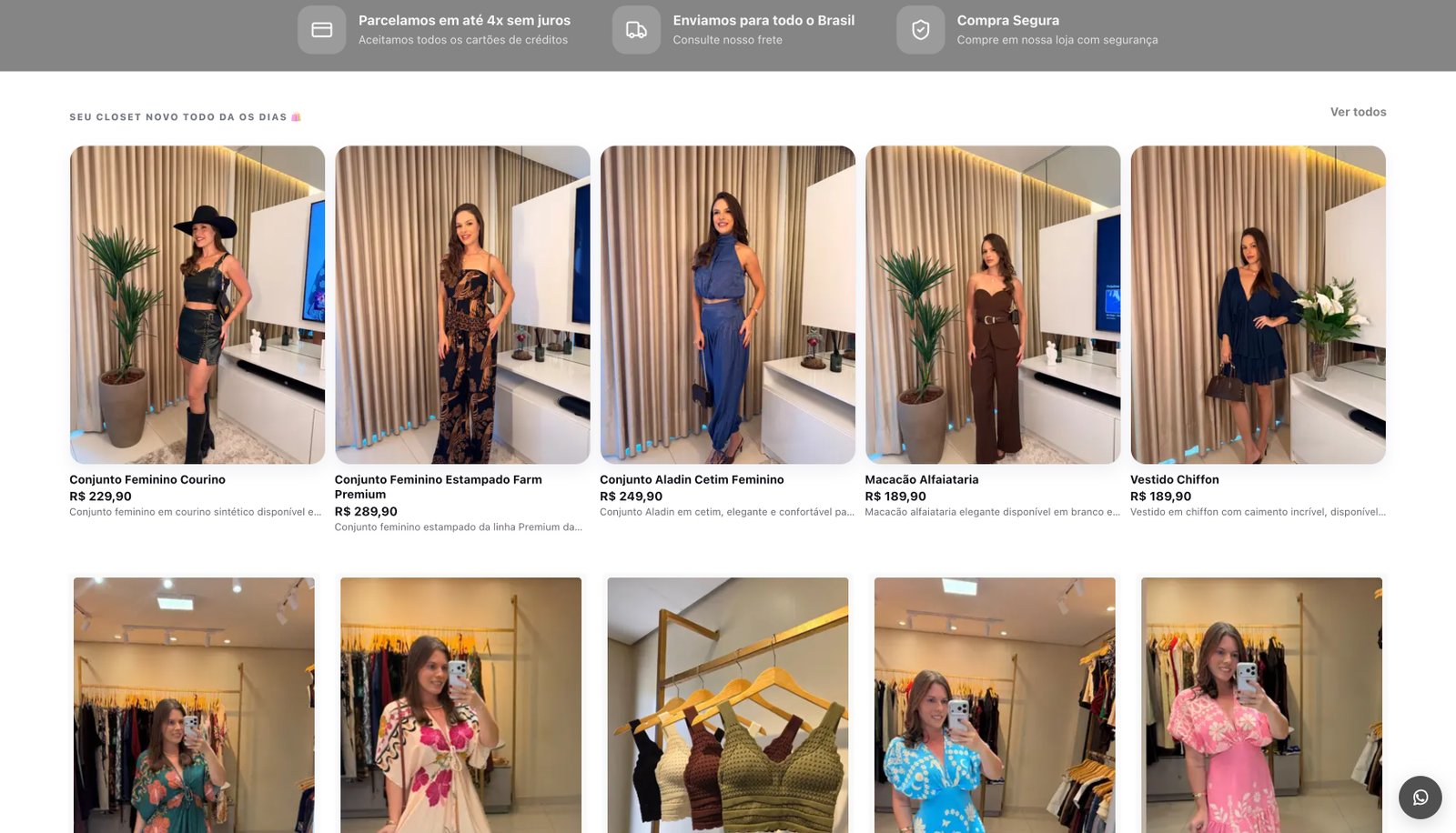 Loja virtual real da Closet Store no Nopy