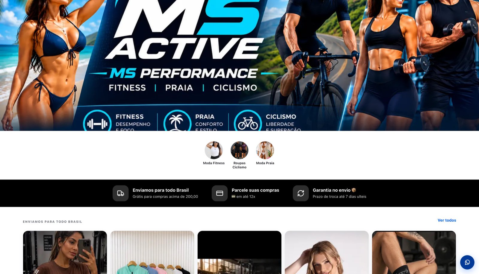 Loja virtual real da MS Active no Nopy